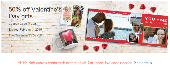 50% Off Snapfish Valentine’s Day Gifts + FREE Photo Canvas Offer! 50% Off Snapfish Valentine’s Day Gifts + FREE Photo Canvas Offer!