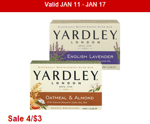 New Printable Yardley Bar Soap Coupon | $.50 Each at CVS!