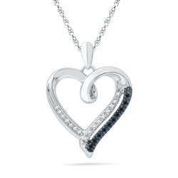 black and diamond heart necklace