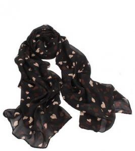 Black Scarf with Pink Hearts Just $2.86 Shipped!