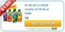 Coupons: V8, Del Monte, Puffs, and Bear Naked Granola
