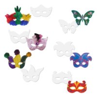 Chenille Kraft Die Cut Paper Mardi Gras Ready to Color Masks – $1.23!