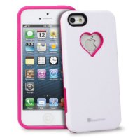 Heart Shape Valentines Day Case for Apple iPhone 5 / 5S (Pink & White) – $9.95!