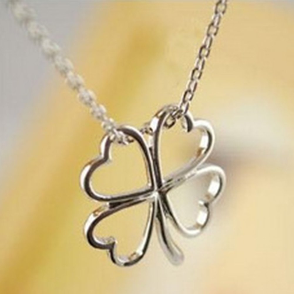 Silver Tone Four Leaf Clover Necklace Only $1.85 Shipped!