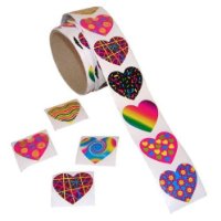 Funky Heart Roll Stickers 100 pc – 2 Rolls – $4.99!