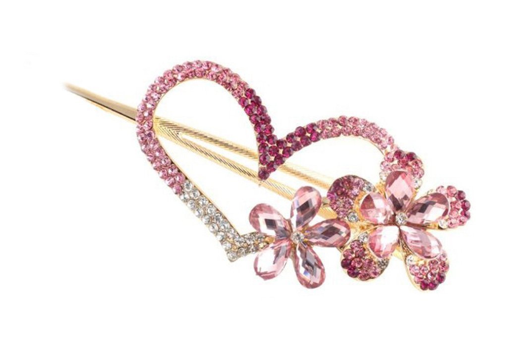 Pink Rhinestone Heart Hair Clip—$3.12 Shipped!