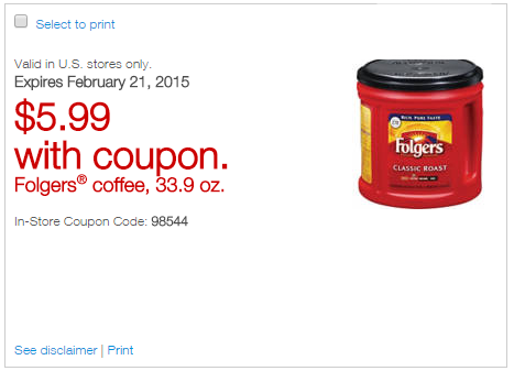Folgers Coffee Only $5.99 With New Staples Coupon!