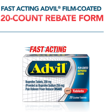 FREE Advil Film-coated 20-ct Tablets After Rebate!