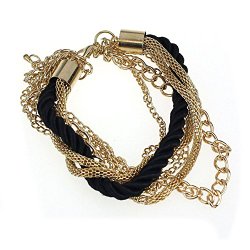 Cute Multilayer Knit Bracelet Metal Chain $3.44 Shipped!