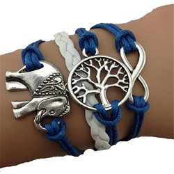 Cute Elephant Knit Leather Rope Chain Bracelet Gift $2.75