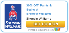 Printable Coupon for 30% Off Sherwin Williams Paint and Stain!