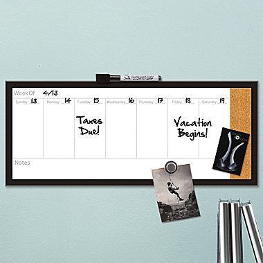 Magnetic Weekly Oarganizer Combo Dry-Erase & Cork Board—$4.99 Shipped!
