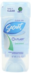 Secret Outlast Unscented Women’s Clear Gel Antiperspirant & Deodorant $0.97