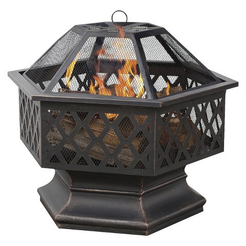 Deep Bronze 6-Sided Lattice Fire Pit Bowl From $104.49!