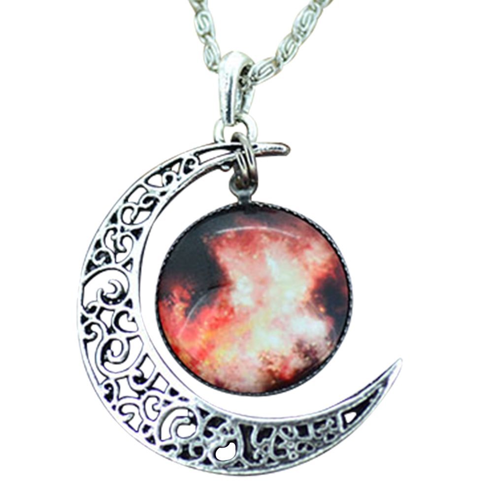 Galactic Crescent Moon Necklace Only $2.51 Shipped!
