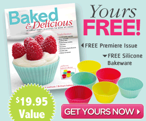 1 Issue of Baked and Delicious Magazine and 6 Silicone Baking Cups for $1