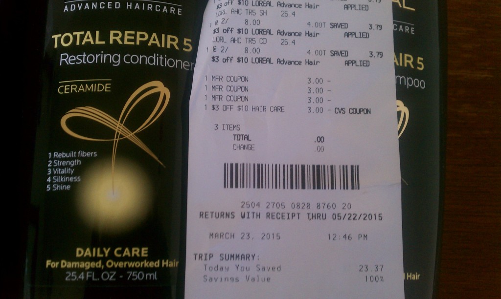 *HOT* Three BIG L’Oreal Advanced Hair Care for FREE!! ($1 w/out store coupon!)