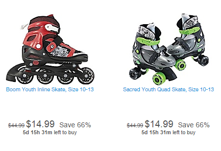 Youth Inline or Quad Skates Only $14.99!
