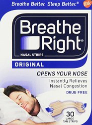 Breathe Right Nasal Strips, Large, Tan, 30-Count Box $11.17 Shipped!