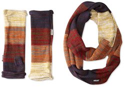 Muk Luks Women’s Vintage Jewel Ombre Eternity Scarf and Armwarmer Set $6.!