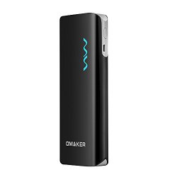 Omaker Intelligent Portable Charger External Battery Pack with Flashlight-Black