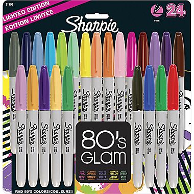 Sharpie® Fine Point Permanent Markers, Assorted Colors, 24/Pack — $11.05