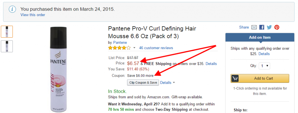 *HOT* Three Pantene Pro-V Curl Defining Hair Mousse Stylers Only 57¢! (Amazon Add-on)
