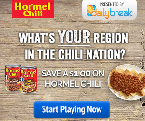 Find Your Chili Region and Save $1 on Hormel Chili!