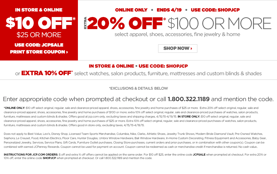 $10/$25 JCPenney Coupon | Online or In Stores!