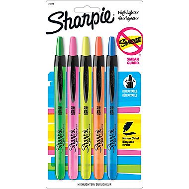 Sharpie Retractable Highlighter 5-pack Only $2.25 Shipped!