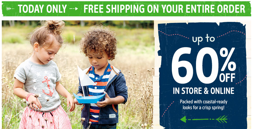 FREE Shipping From Carter’s and OshKosh Today ONLY!