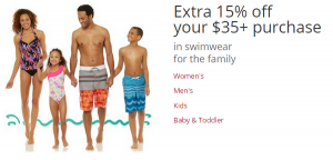 50% Off Swimwear for the Family + 15% off $35!