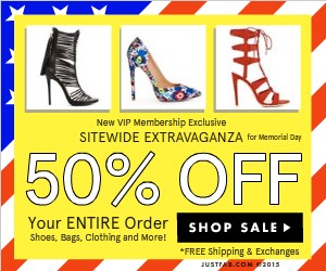 Just Fab MEMORIAL DAY SALE: 50% OFF ENTIRE ORDER!