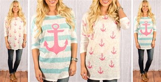 CLEARANCE! Anchor & Aztec Tunics! Just $13.99!