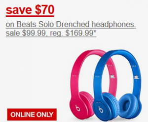 Beats by Dre Solo HD Drenched $99.99 (reg $169.99)