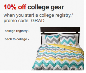 10% off College Gear from Target