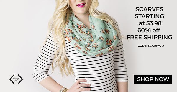 Fashion Scarves 60% Off + FREE Shipping | Prices Start at $3.98!