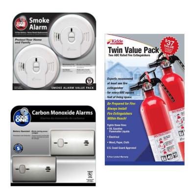 2 Fire Extinguishers, 2 Smoke Detectors & 2 CO Detectors $70 Today Only
