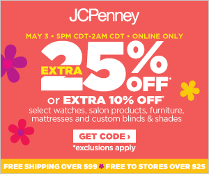 JCP 25% off Online Only Tonight!