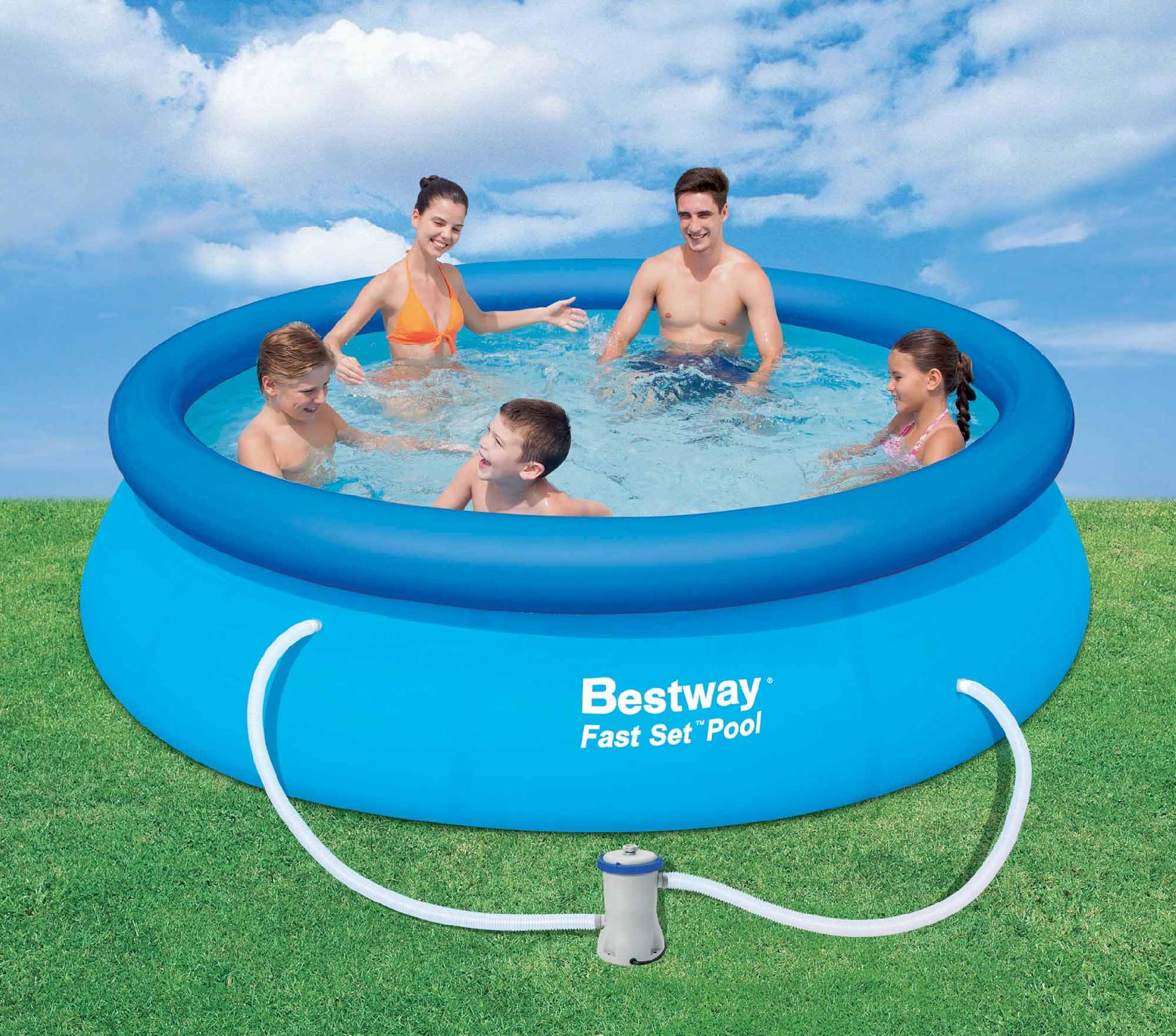 Bestway 10′ x 30″ Inflatable Fast Set Pool Kit Only $59.99!