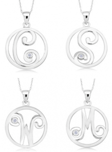 Sterling Silver and Diamond Accent Initial Necklaces—$9.99 Shipped!