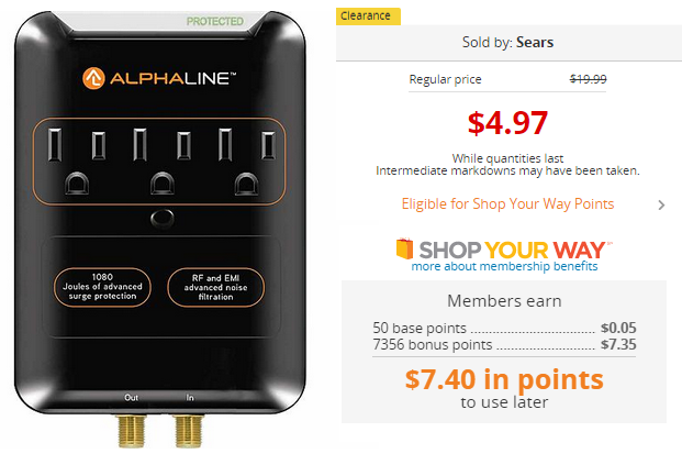 *HOT* FREE + $2.43 Money Maker Surge Protector Form Sears!