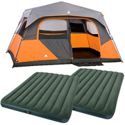 Ozark Trail 8-Person Instant Cabin TENT + 2 Queen AIRBEDS – Now $139.00!