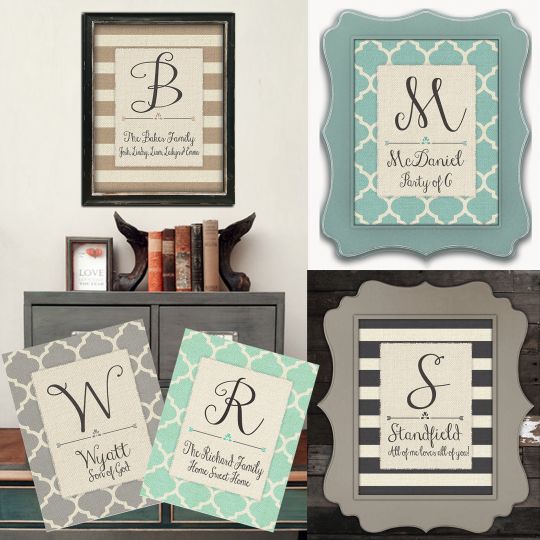 Personalized Name Prints-Burlap Art Styles for $5.99