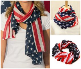 Patriotic, Red, White And Blue American Flag Scarf $12.74 + Free Shipping
