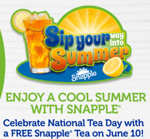 Free Snapple Tea for National Tea Day!
