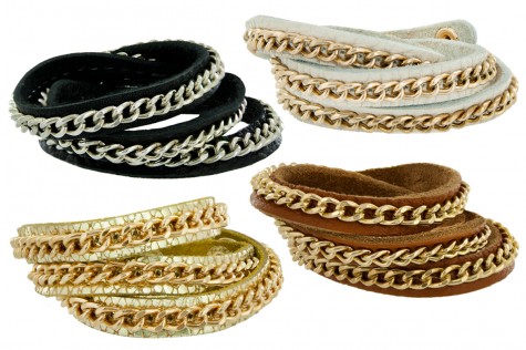 PickYourPlum – Triple Wrap Leather & Chain Bracelet – $7.99!