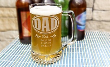 Personalized “Date Established” Beer Mug for Dad $14.99