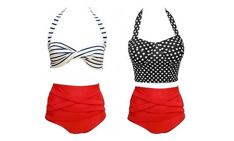 Women’s Retro High-Waisted Swimsuits $21.99