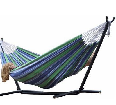 Today Only! Vivere Double Hammock with Space-Saving Steel Stand $119.90 (originally $159.97)